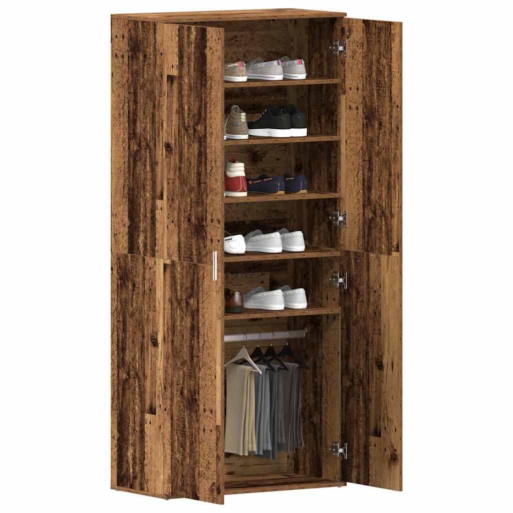 Cipőszekrény 80 x 39 x 178 cm Szerelt Fa Öreg fa