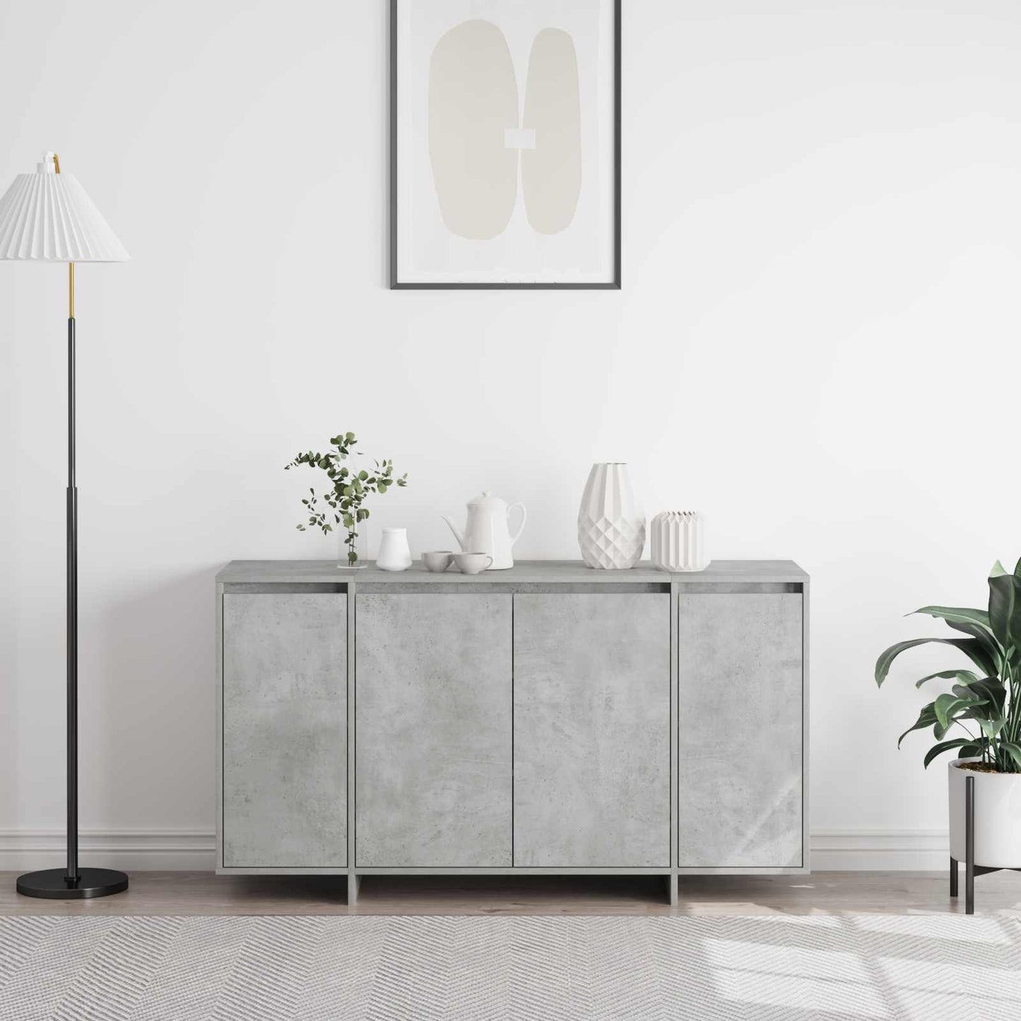 Széf Beton Szürke 135 x 41 x 75 cm Szerelt Fa