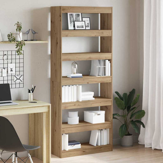 Könyvespolc polcokkal Artisan tölgy 80 x 30 x 198 cm Faanyag