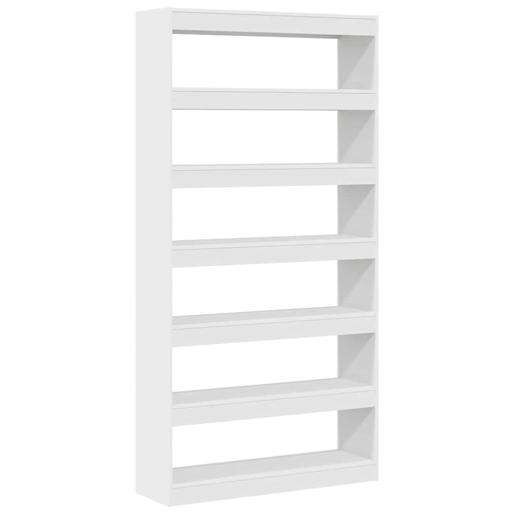 Könyvespolc 6 szintes 100 x 30 x 198 cm Szerelt Fa Fehér