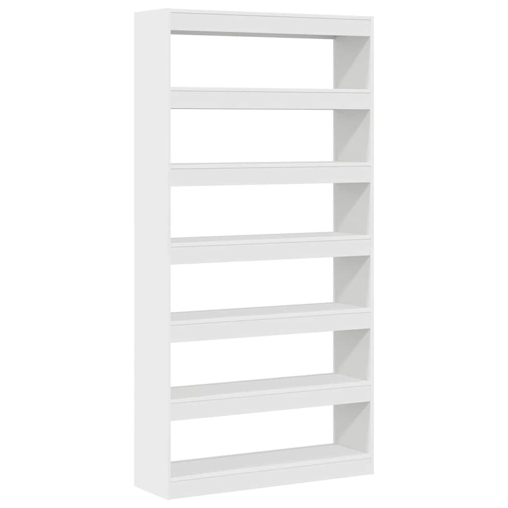 Könyvespolc 6 szintes 100 x 30 x 198 cm Szerelt Fa Fehér