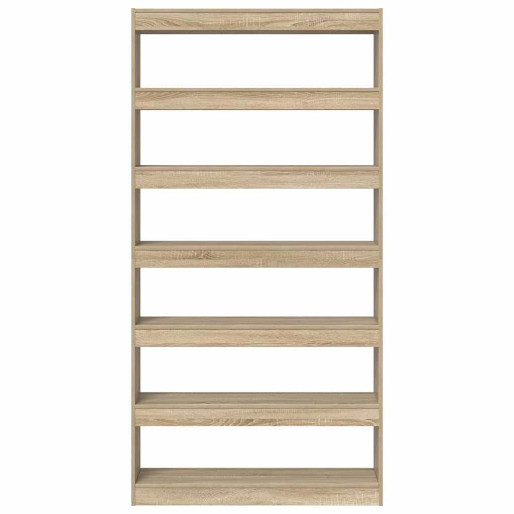 Könyvespolc 6 szintes 100 x 30 x 198 cm Szerelt Fa Sonoma tölgy