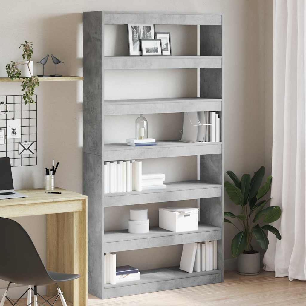 Könyvespolc Beton Szürke 100 x 30 x 198 cm Faanyag