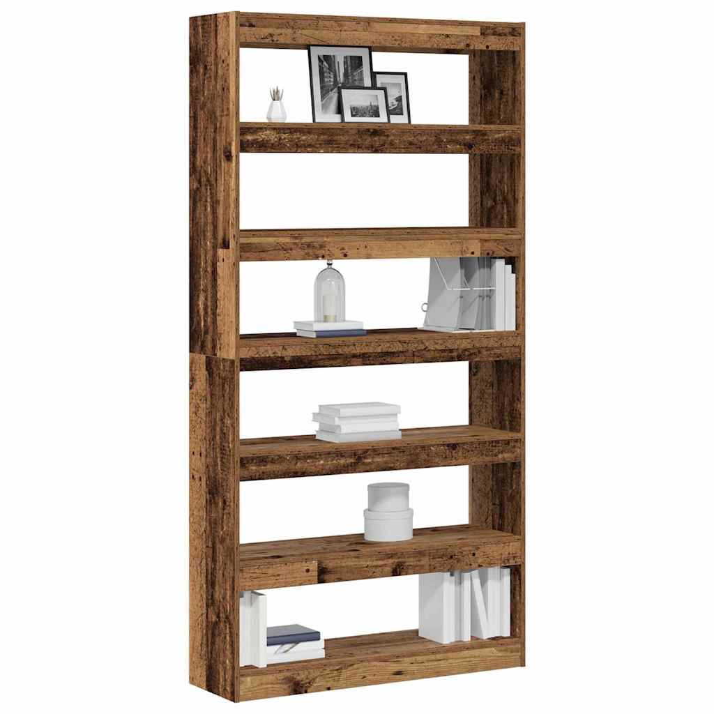 Könyvespolc 6 szintes 100 x 30 x 198 cm Szerelt Fa Hulladékfa