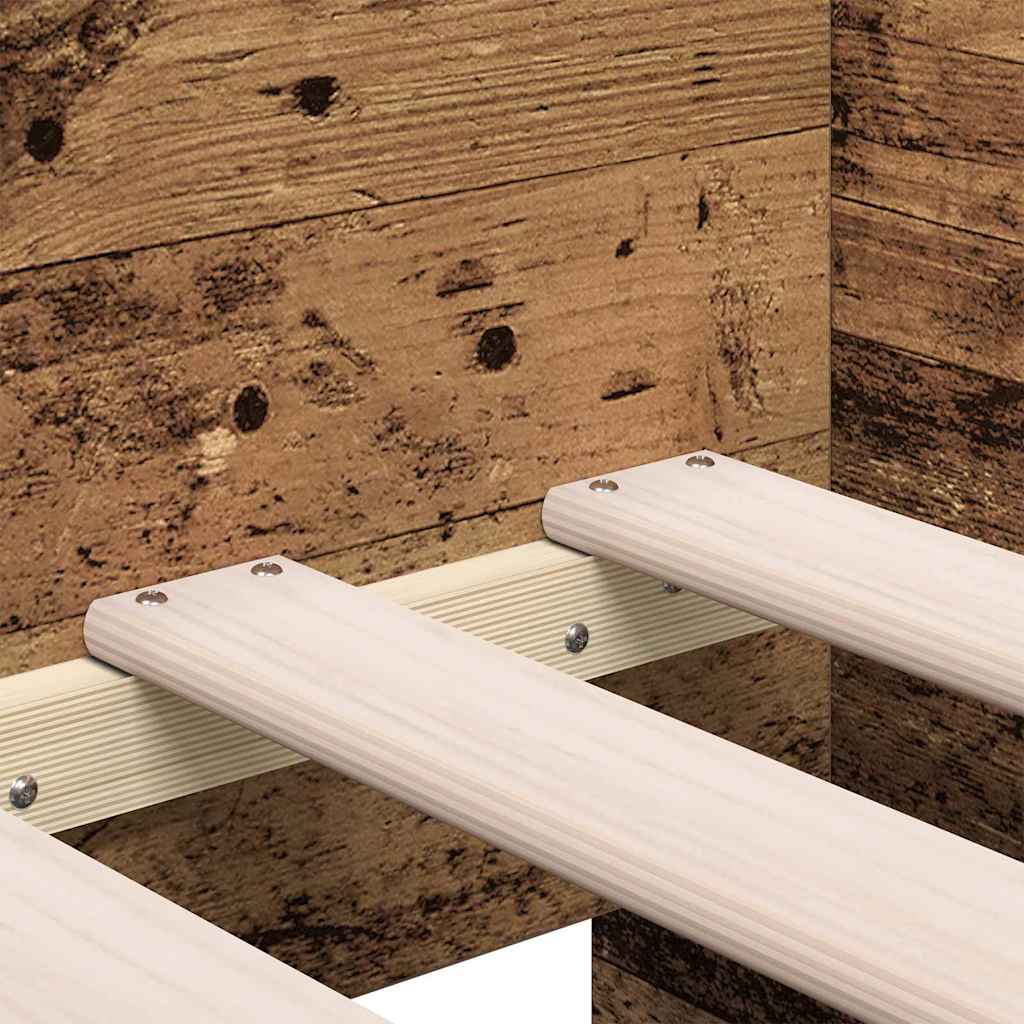 Nappaliágy fejtámlával fiókkal Öreg fa 100 x 200 cm Faanyag