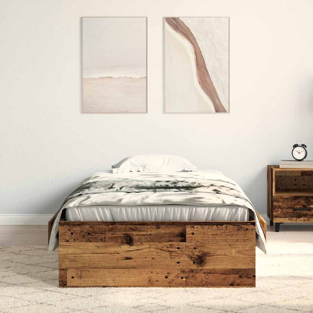 Ágykeret fiókkal tárolóval Öreg fa 90 x 200 cm Faanyag