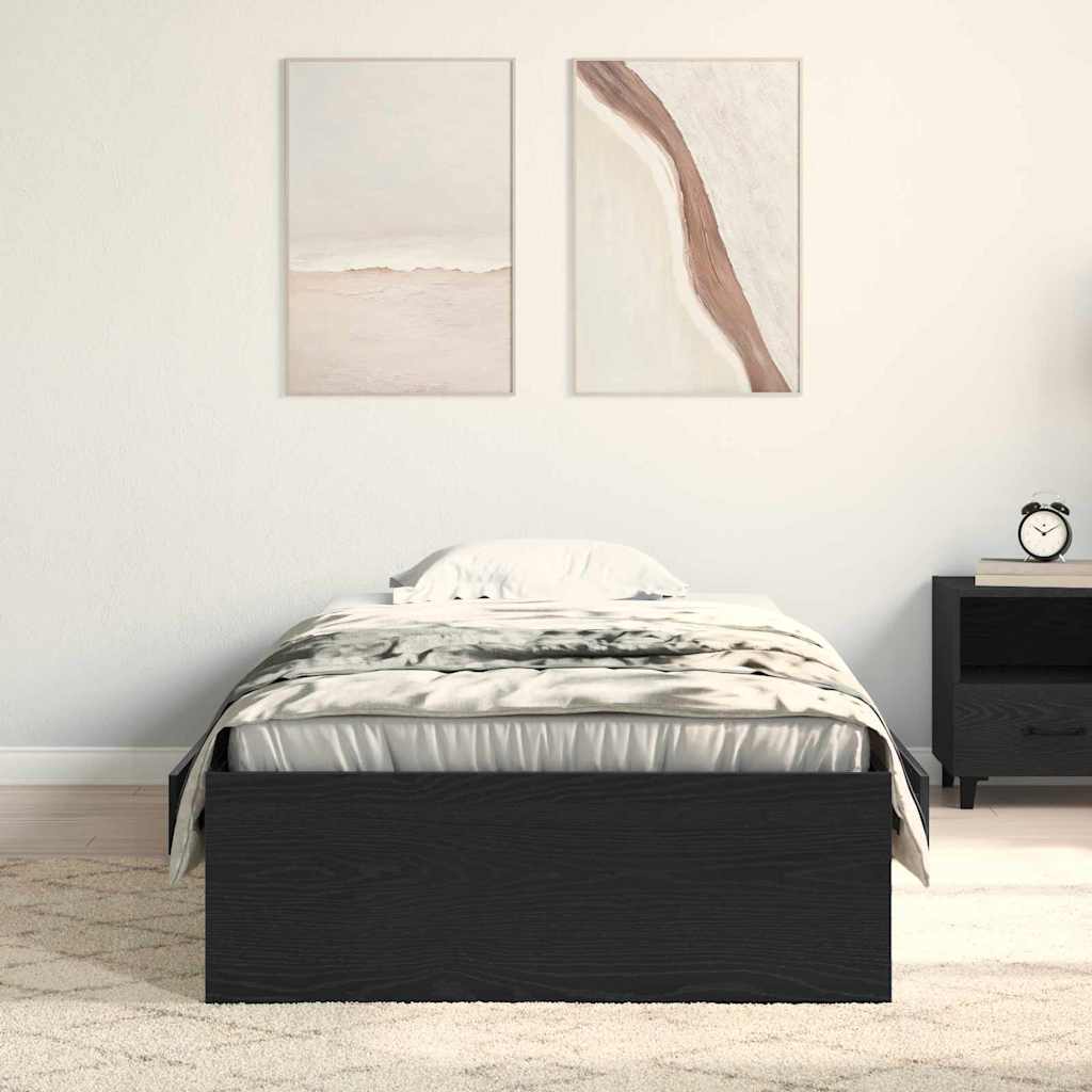 Ágykeret fiókkal tárolóval Fekete tölgy 90 x 200 cm Szerelt Fa