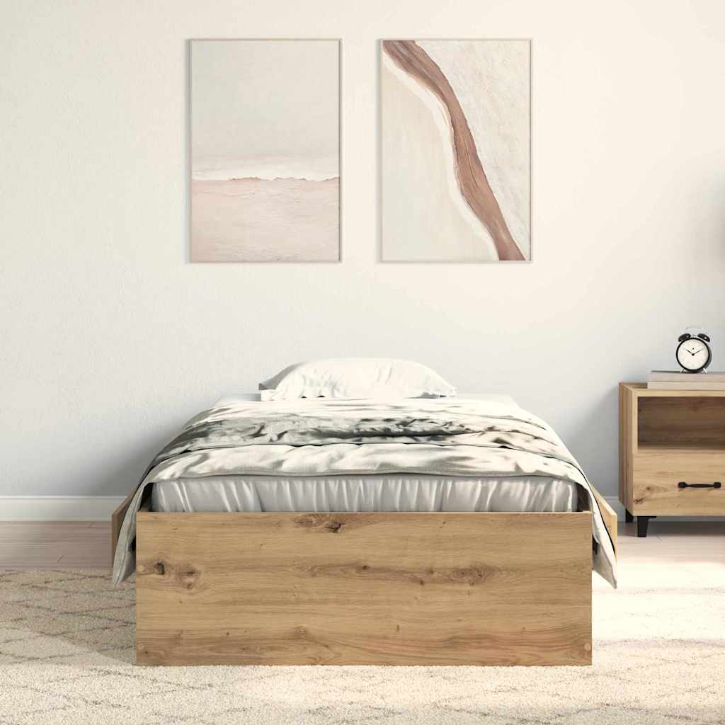 Ágykeret fiókkal tárolóval Artisan tölgy 90 x 190 cm Szerelt Fa