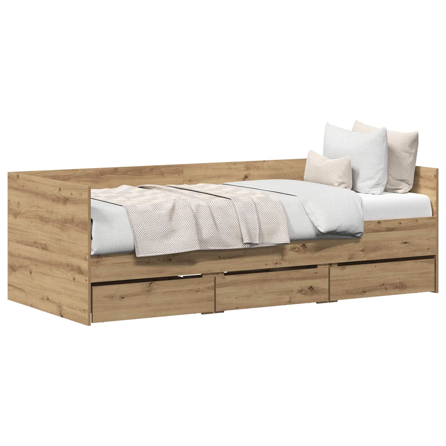 Nappaliágy fiókkal Artisan tölgy 90 x 200 cm Szerelt Fa