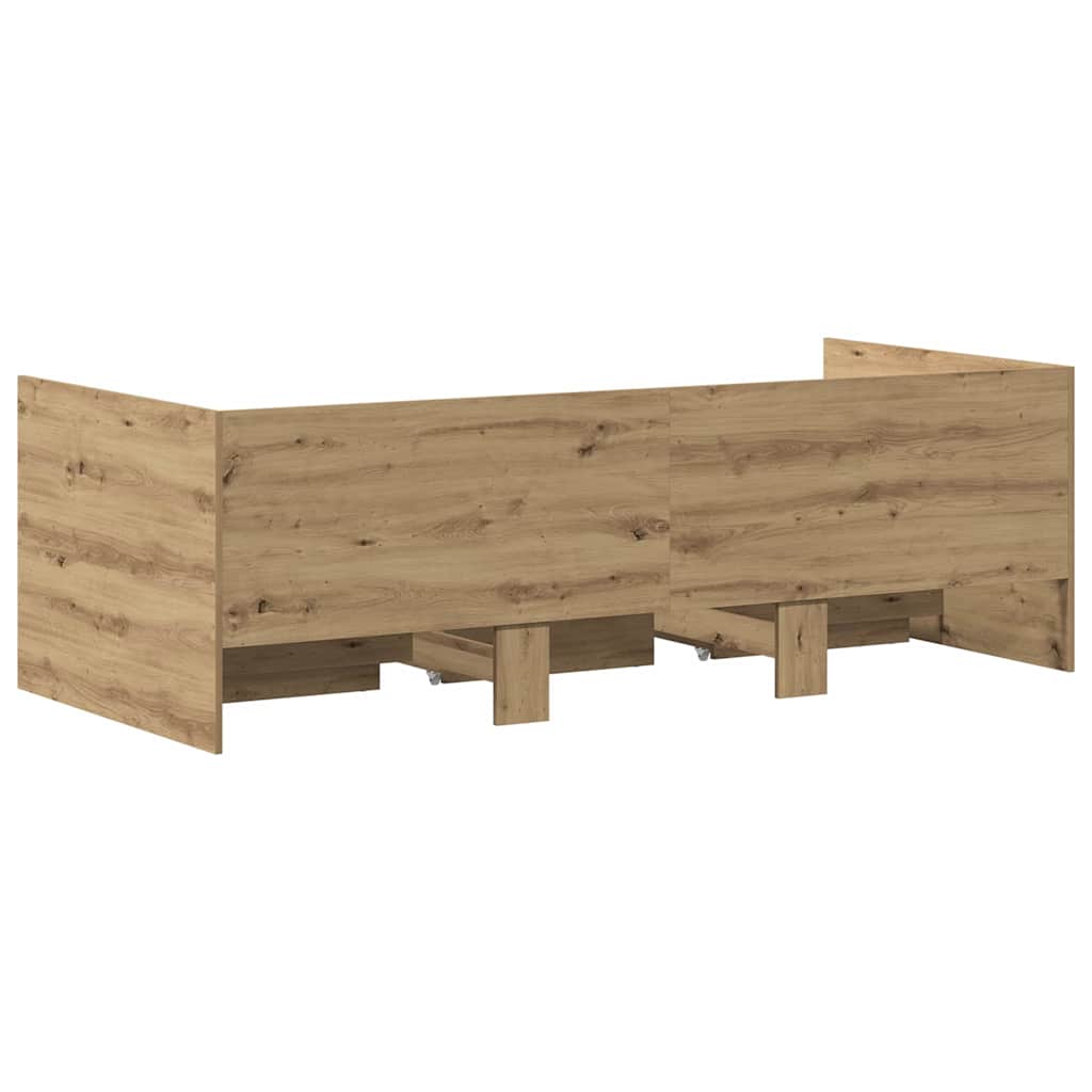 Nappaliágy fiókkal Artisan tölgy 90 x 190 cm Szerelt Fa