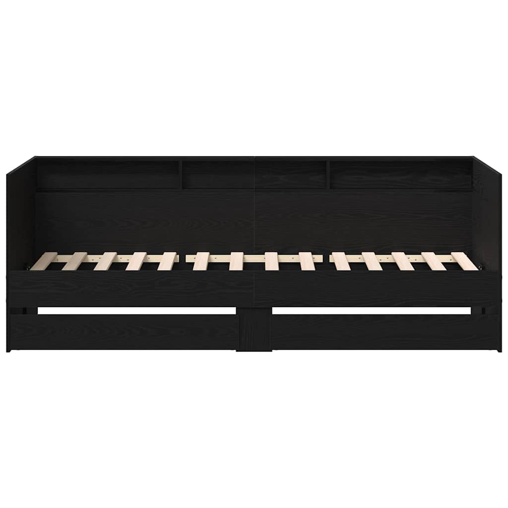 Nappaliágy fiókkal Fekete tölgy 90 x 200 cm Szerelt Fa