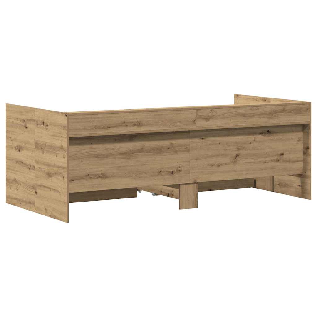 Nappaliágy fiókkal Artisan tölgy 90 x 190 cm Szerelt Fa
