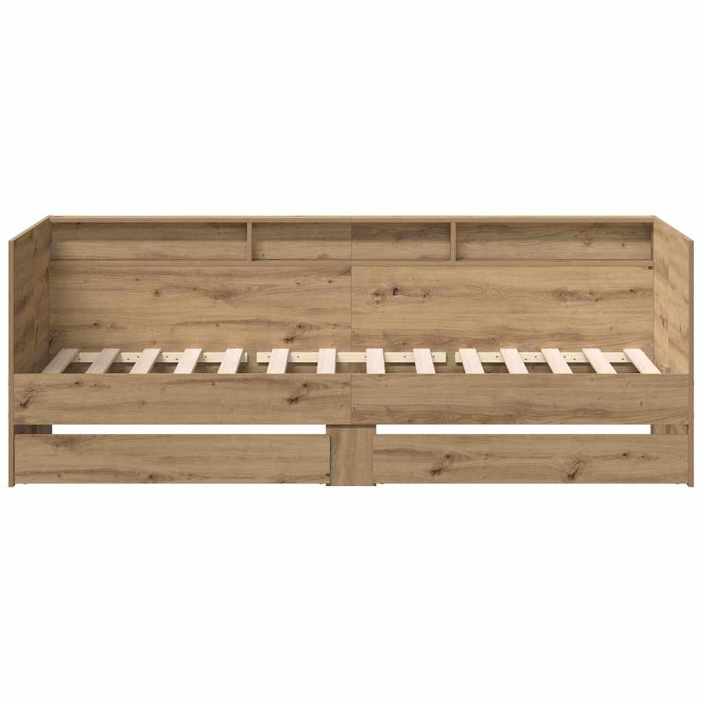 Nappaliágy fiókkal Artisan tölgy 90 x 190 cm Szerelt Fa