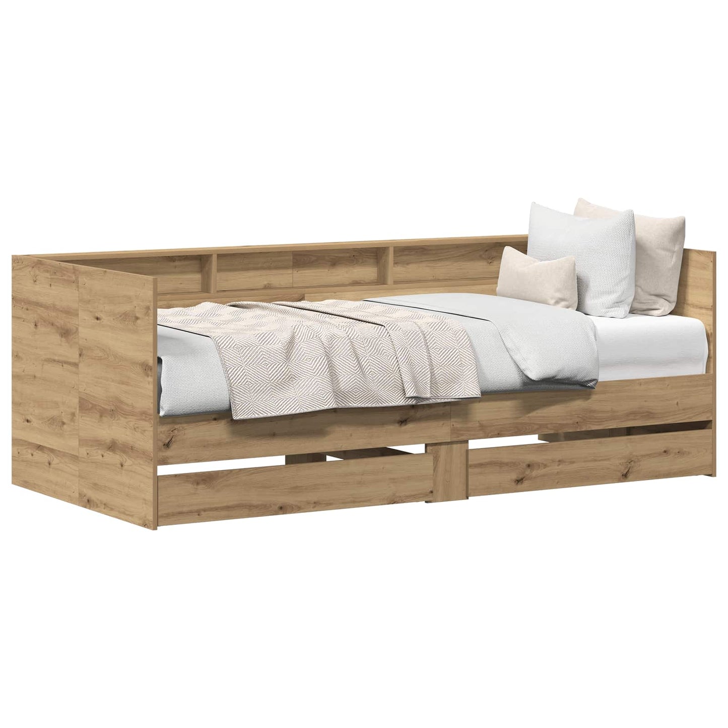 Nappaliágy fiókkal Artisan tölgy 75 x 190 cm Szerelt Fa