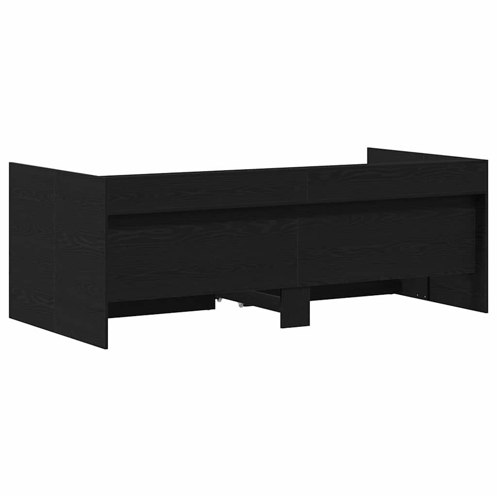 Nappaliágy fiókkal Fekete tölgy 75 x 190 cm Szerelt Fa