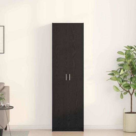 Ruhásszekrény polcokkal Fekete tölgy 55 x 25 x 189 cm Faanyag