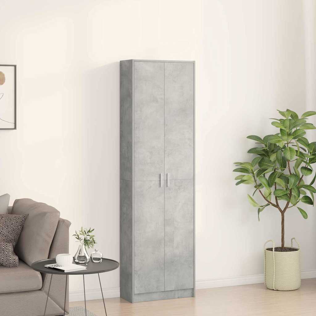 Ruhásszekrény Beton Szürke 55 x 25 x 189 cm Szerelt Fa