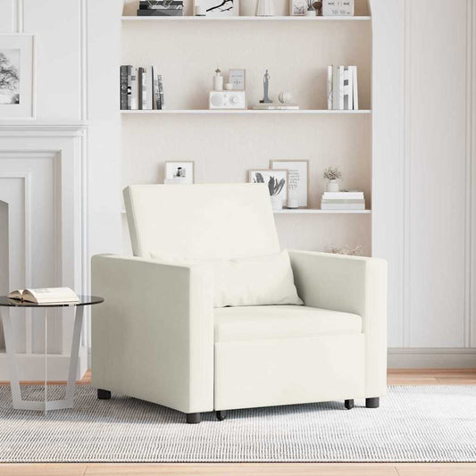 Kihúzható kanapéágy egyszemélyes kerekekkel Krém Bársony