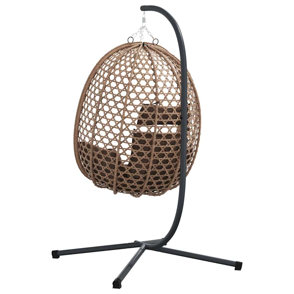Függő tojás szék Kávé 104 x 100 x 191 cm polirattan