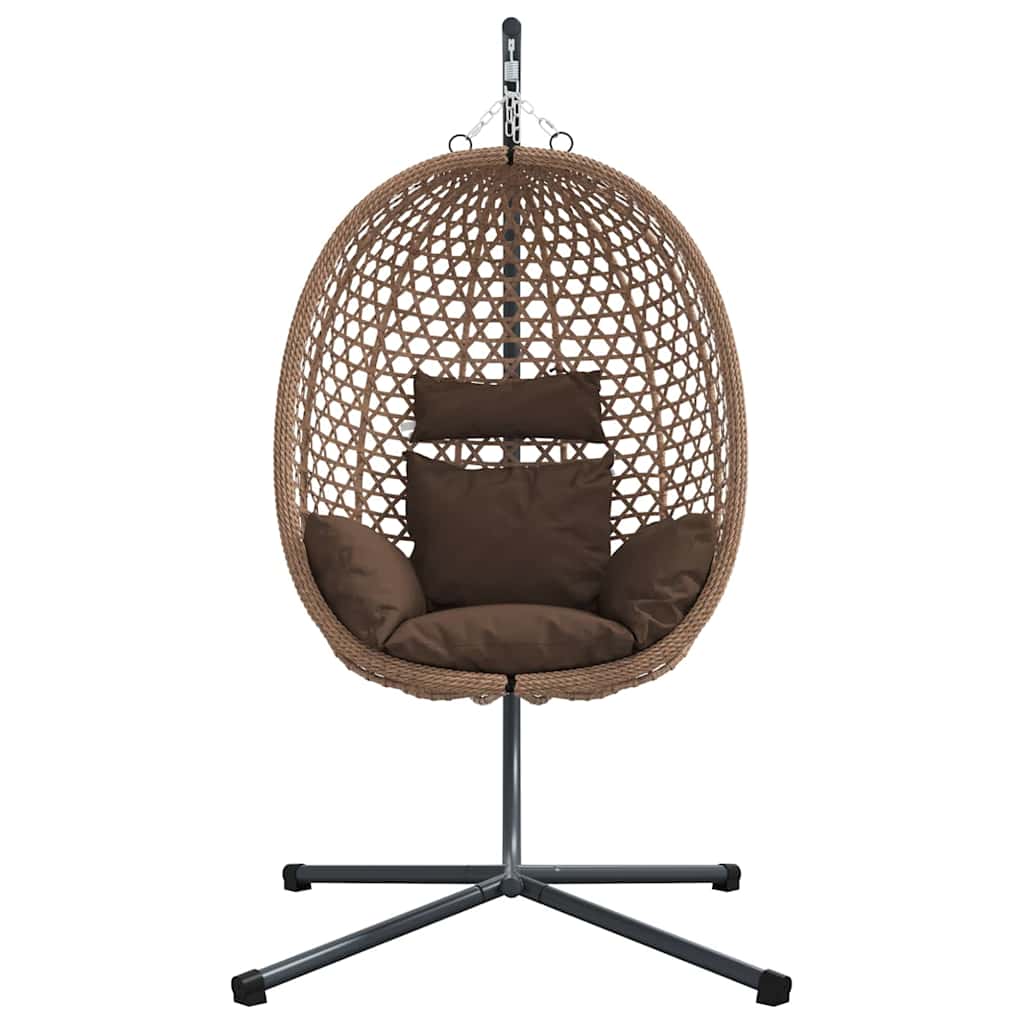 Függő tojás szék Kávé 104 x 100 x 191 cm polirattan