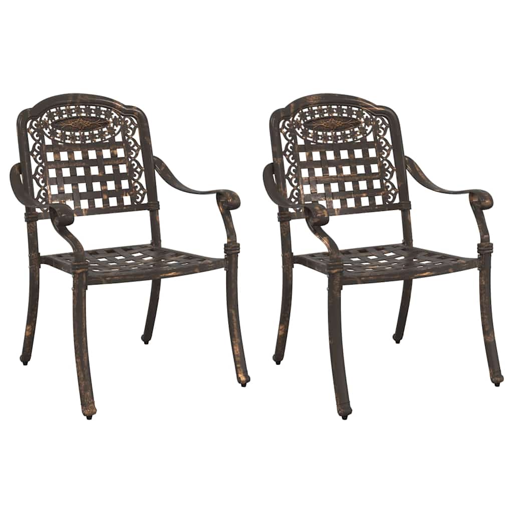 Kerti Szék 2 pcs Bronz 55 x 56,5 x 91cm Alumínium