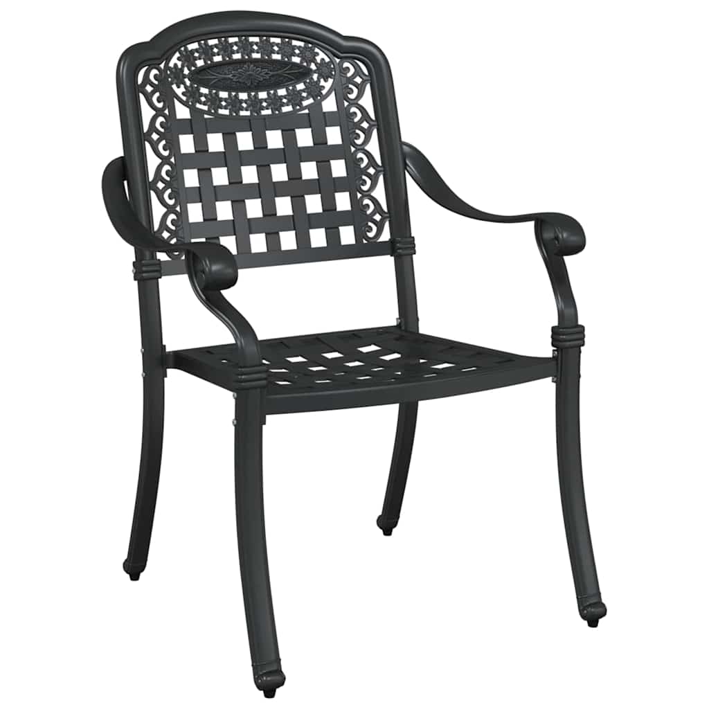 Kerti Szék 2 pcs Fekete 55 x 56,5 x 91cm Alumínium