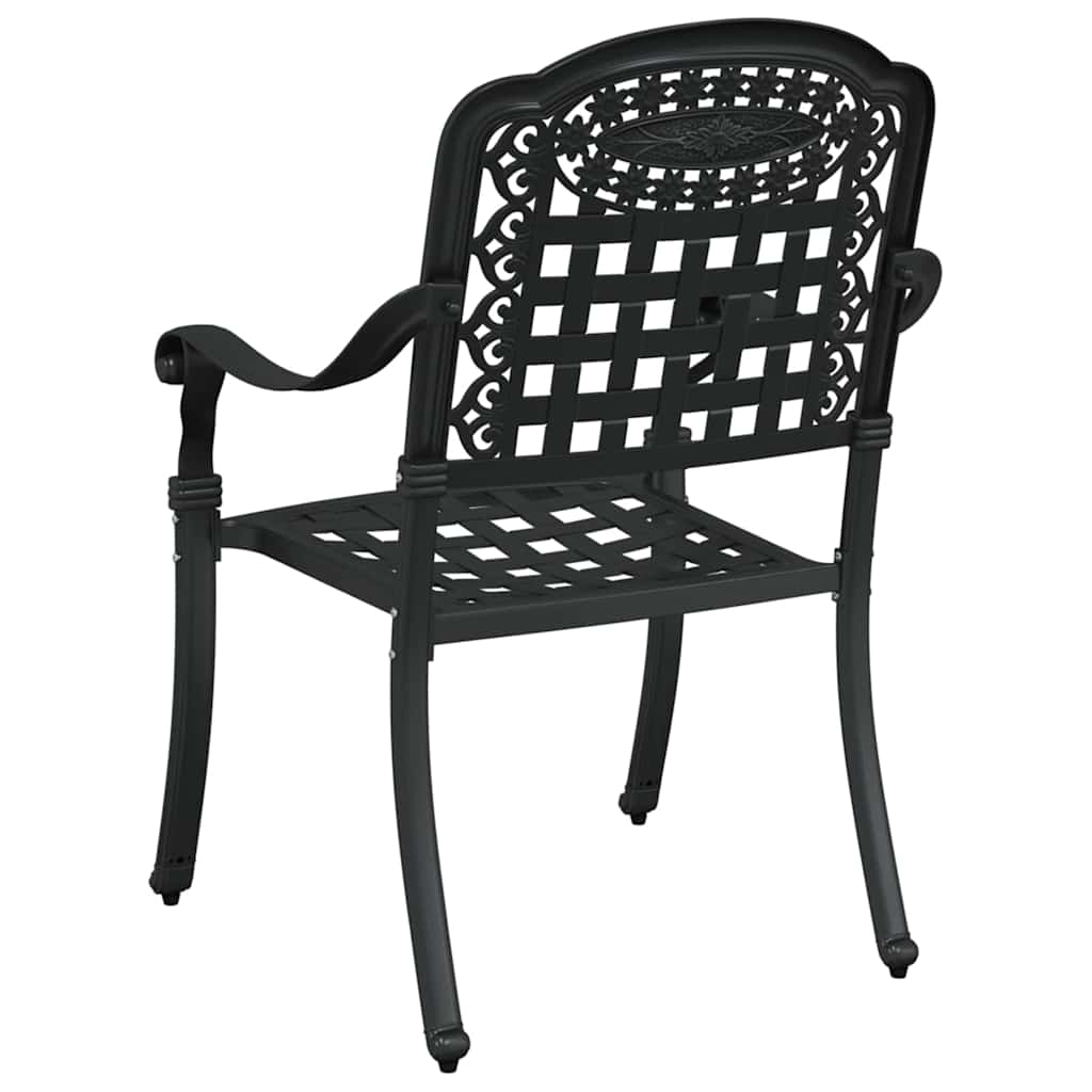 Kerti Szék 2 pcs Fekete 55 x 56,5 x 91cm Alumínium