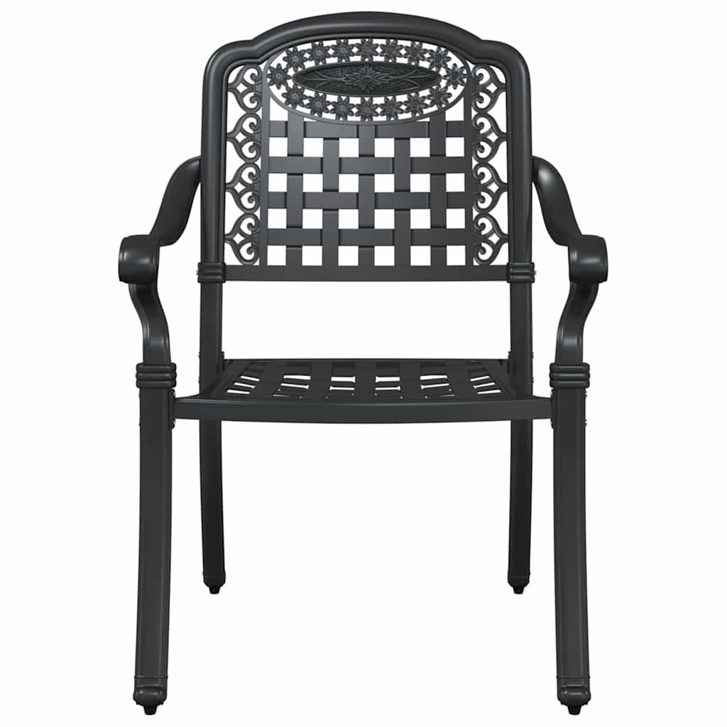 Kerti Szék 2 pcs Fekete 55 x 56,5 x 91cm Alumínium