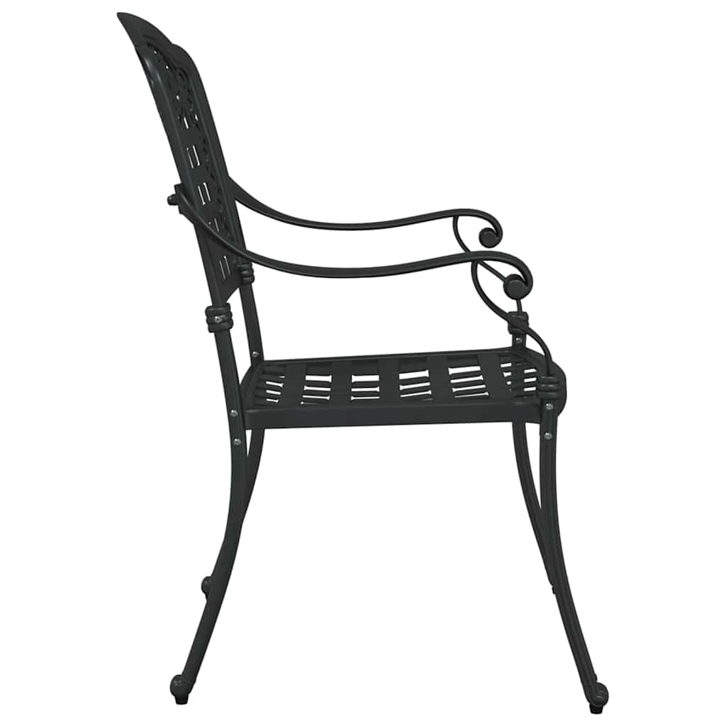 Kerti Szék 2 pcs Fekete 55 x 56,5 x 91cm Alumínium