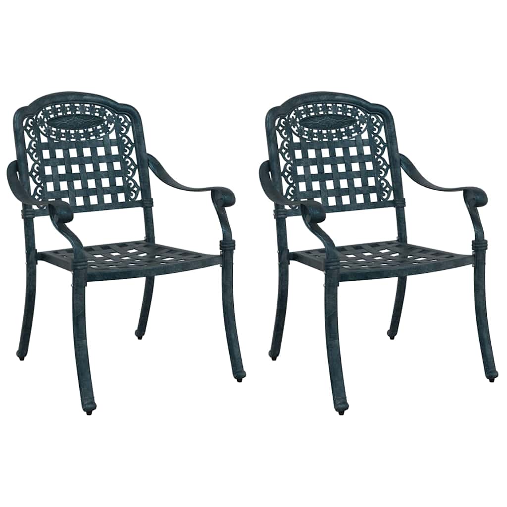 Kerti Szék 2 pcs Zöld 55 x 56,5 x 91cm Alumínium