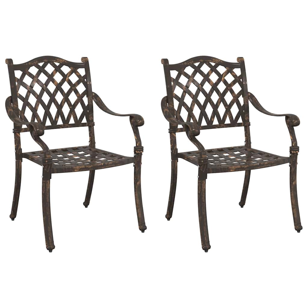 Kerti Szék 2 pcs Bronz 56 x 55 x 92.5cm Alumínium