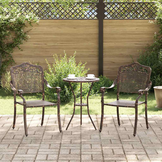 Kerti Szék 2 pcs Bronz 55 x 55 x 92,5cm Alumínium