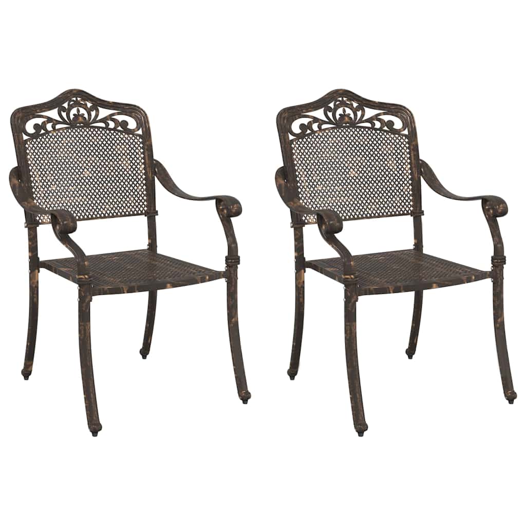 Kerti Szék 2 pcs Bronz 55 x 55 x 92,5cm Alumínium