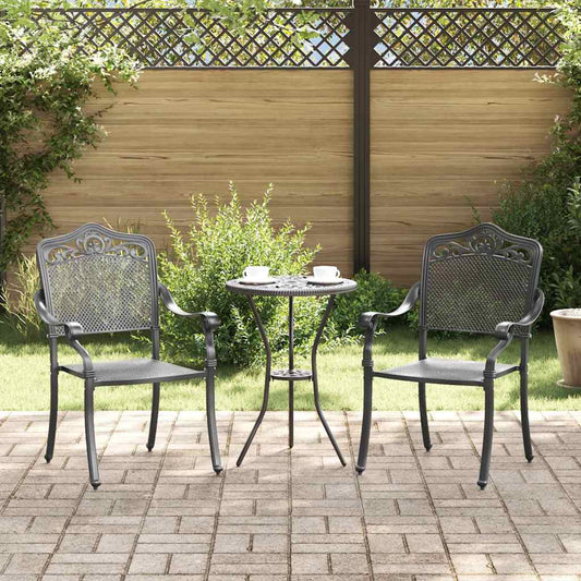 Kerti Szék 2 pcs Fekete 55 x 55 x 92,5cm Alumínium