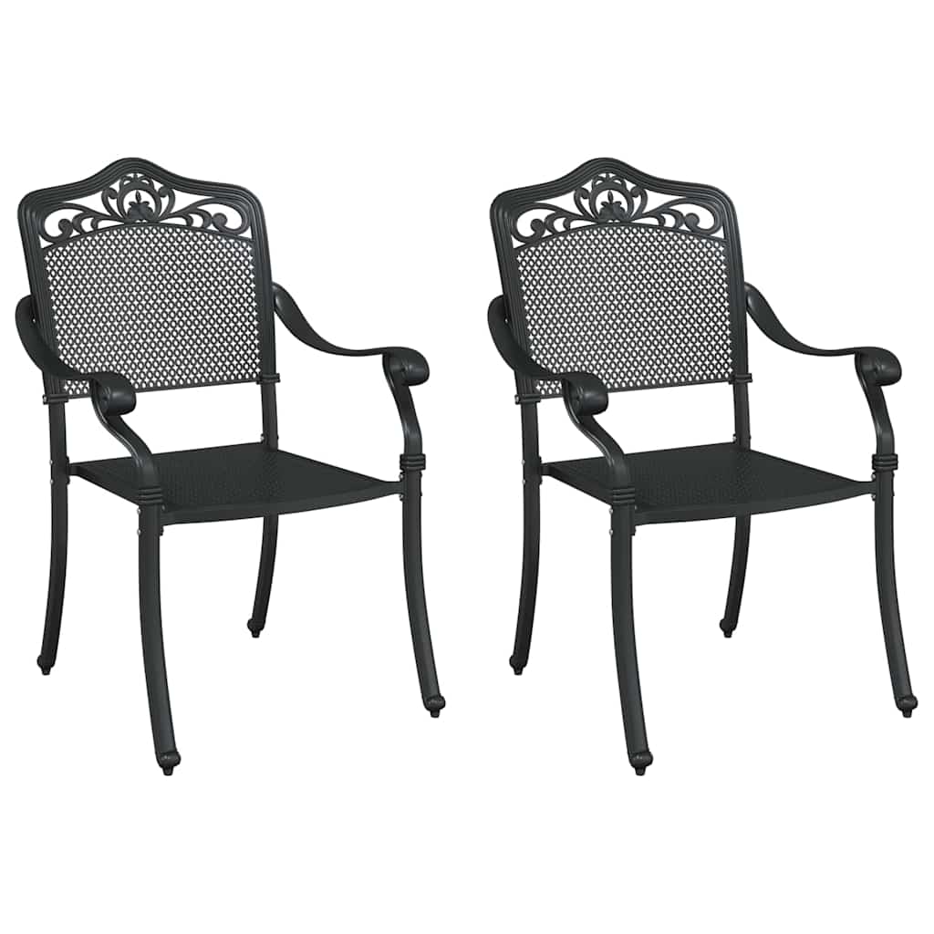 Kerti Szék 2 pcs Fekete 55 x 55 x 92,5cm Alumínium