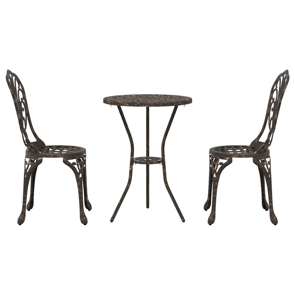 Kert Bistro Készlet 3 db Bronz Alumínium