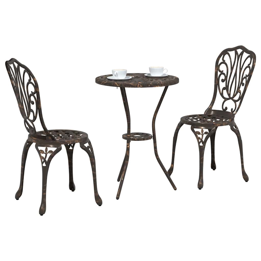 Kert Bistro Készlet 3 db Bronz Alumínium