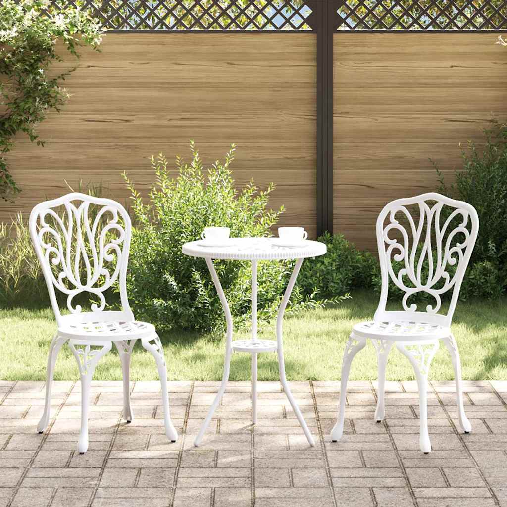 Kert Bistro Készlet 3 pcs Fehér Alumínium