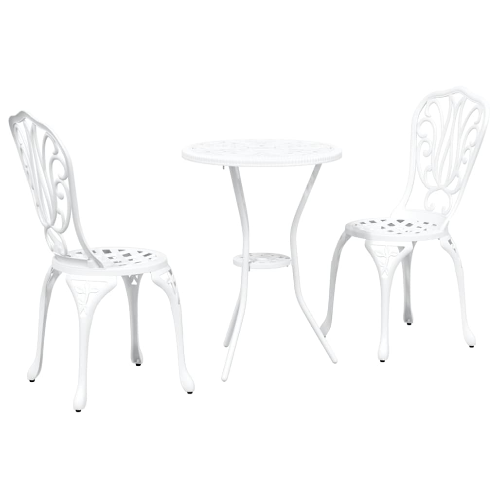 Kert Bistro Készlet 3 pcs Fehér Alumínium