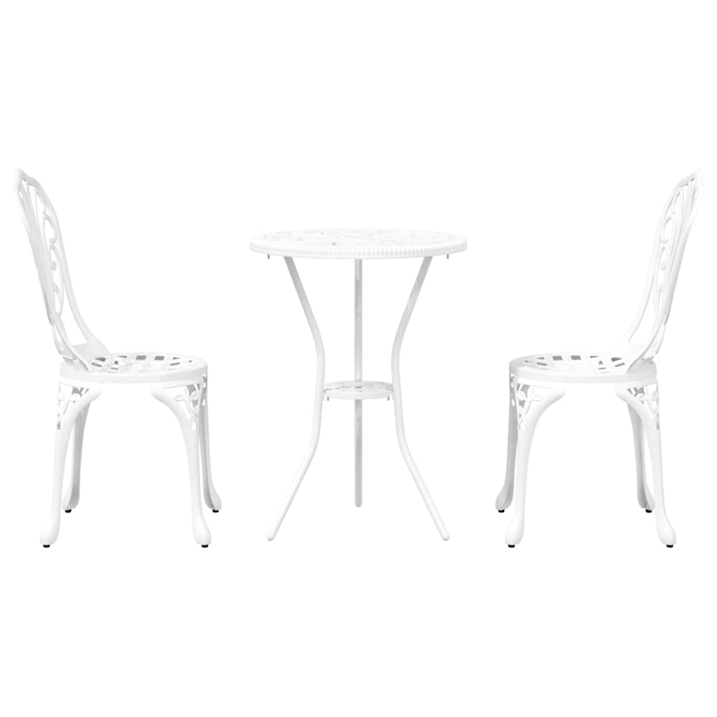 Kert Bistro Készlet 3 pcs Fehér Alumínium