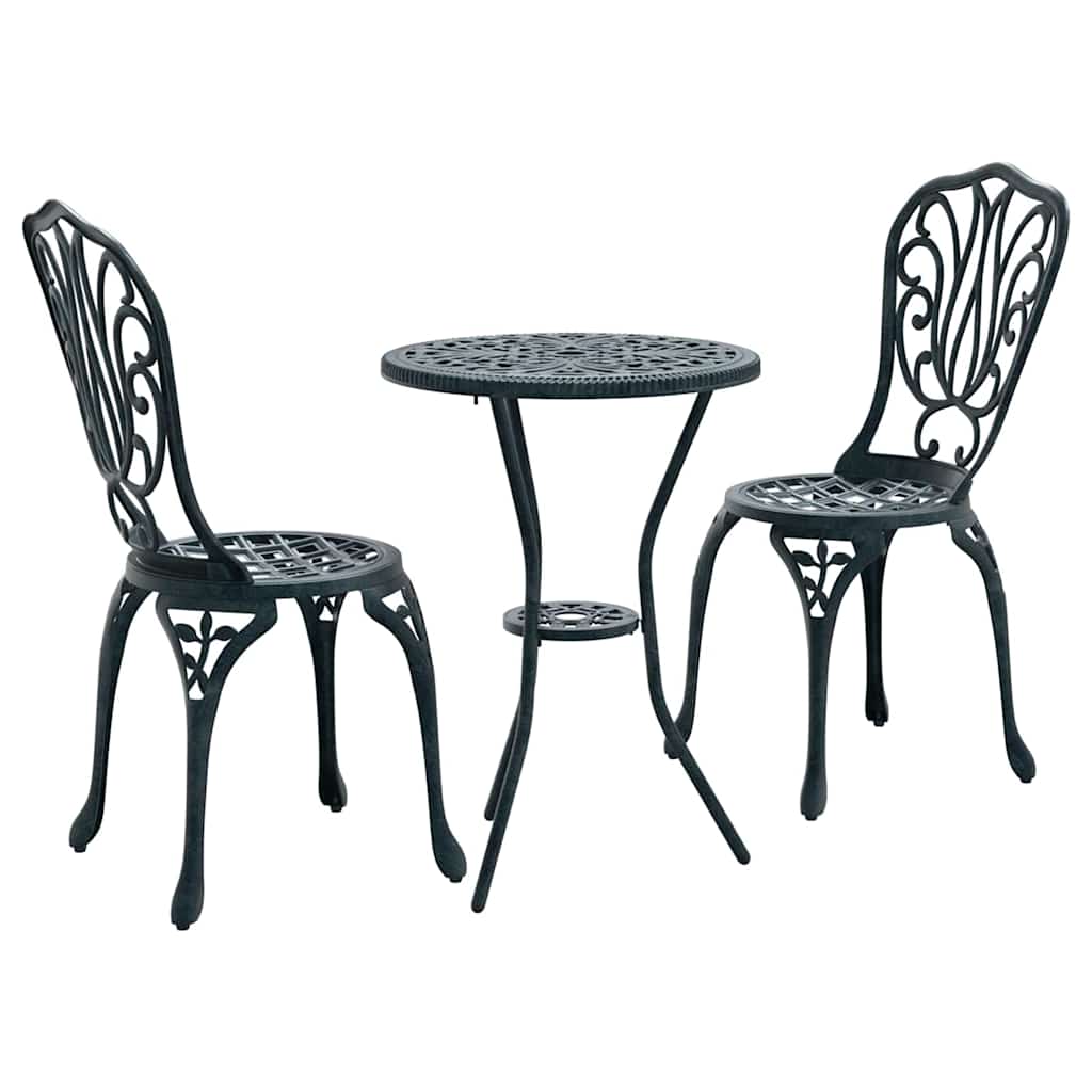 Kert Bistro Készlet 3 pcs Zöld Alumínium
