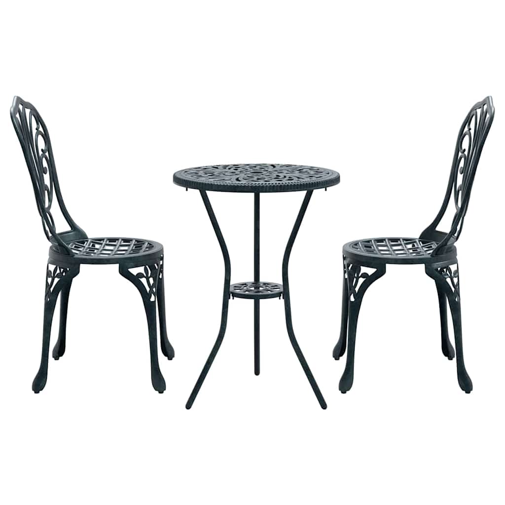 Kert Bistro Készlet 3 pcs Zöld Alumínium