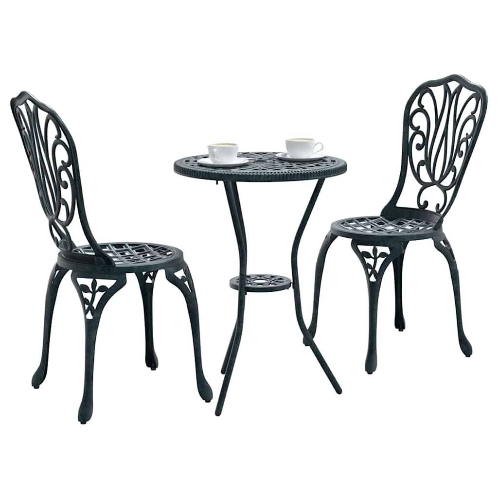 Kert Bistro Készlet 3 pcs Zöld Alumínium