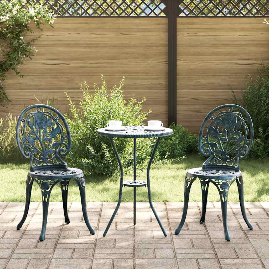 Kert Bistro Készlet 3 pcs Zöld Alumínium