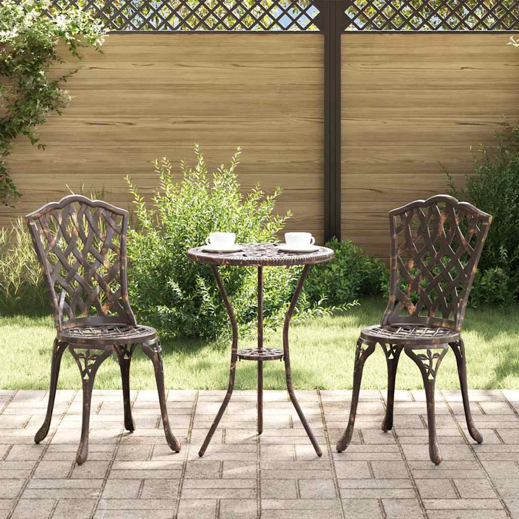 Kert Bistro Készlet 3 pcs Bronz Alumínium