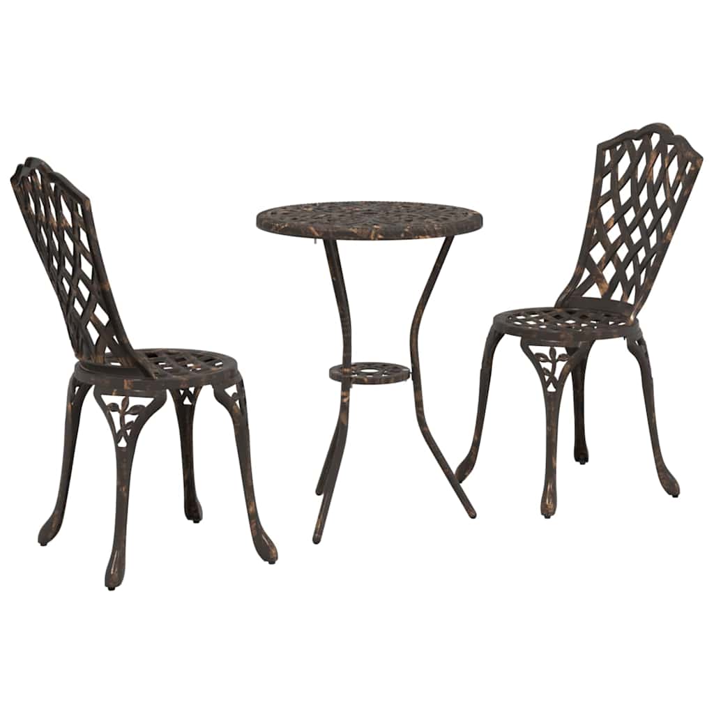 Kert Bistro Készlet 3 pcs Bronz Alumínium