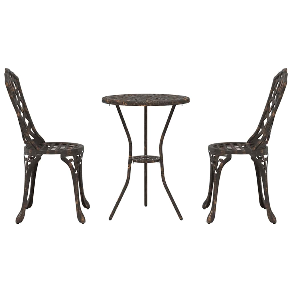 Kert Bistro Készlet 3 pcs Bronz Alumínium