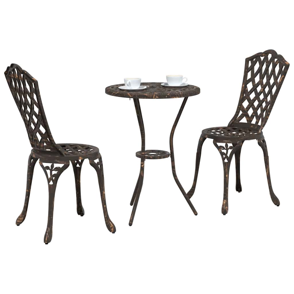 Kert Bistro Készlet 3 pcs Bronz Alumínium