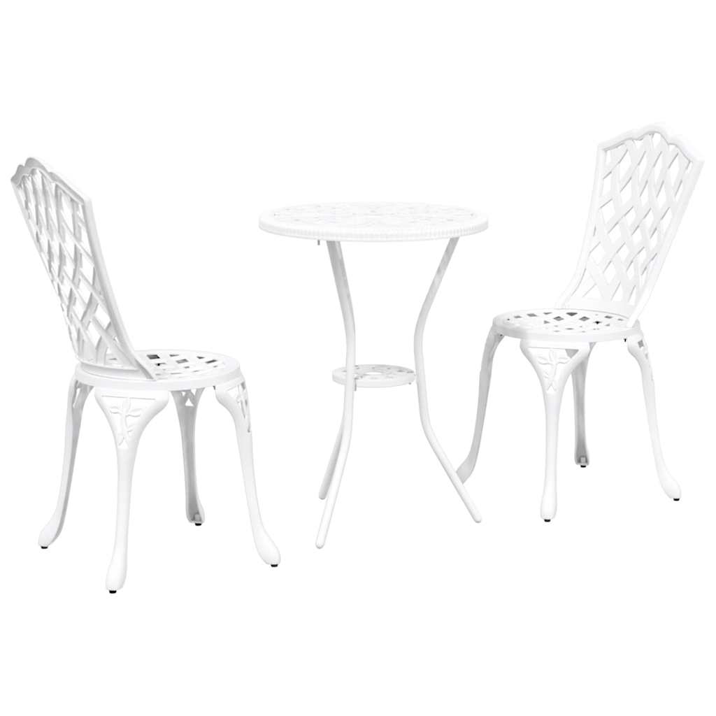 Kert Bistro Készlet 3 pcs Fehér Alumínium