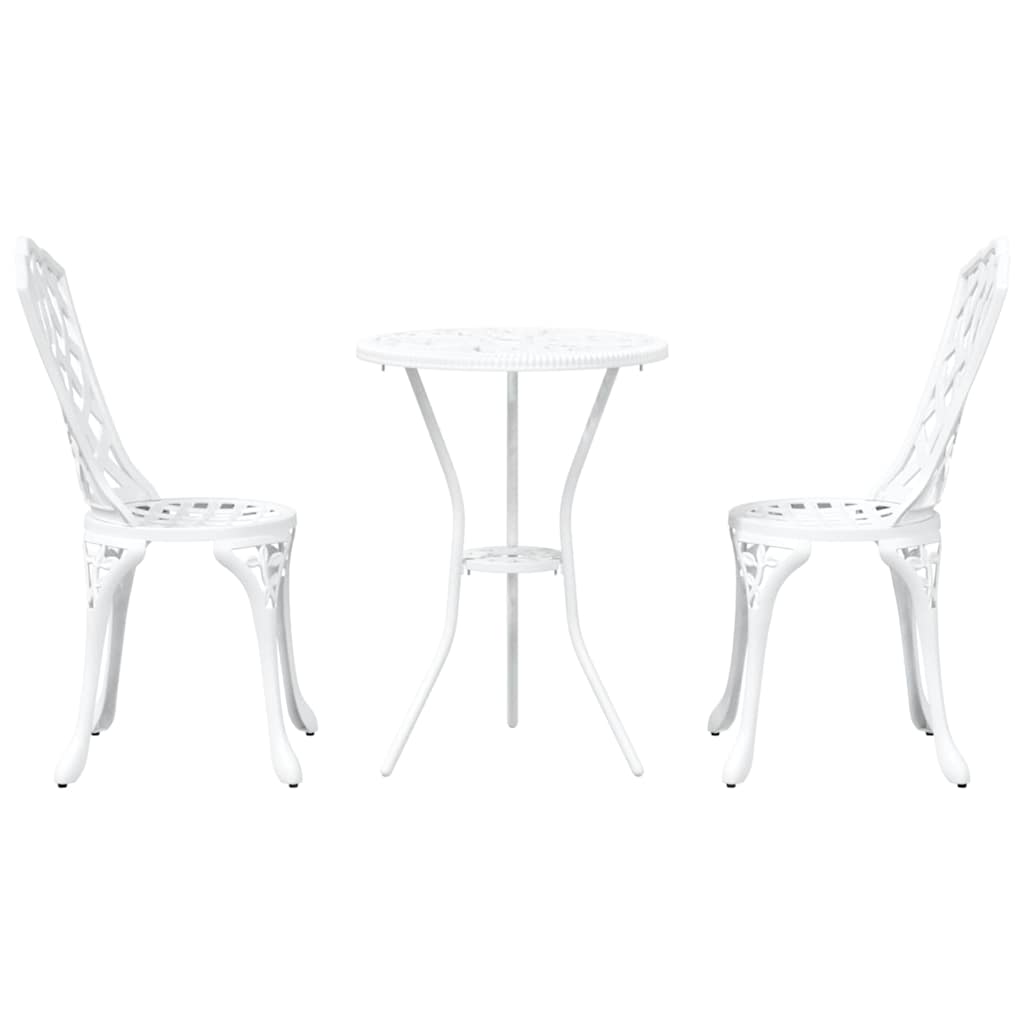 Kert Bistro Készlet 3 pcs Fehér Alumínium